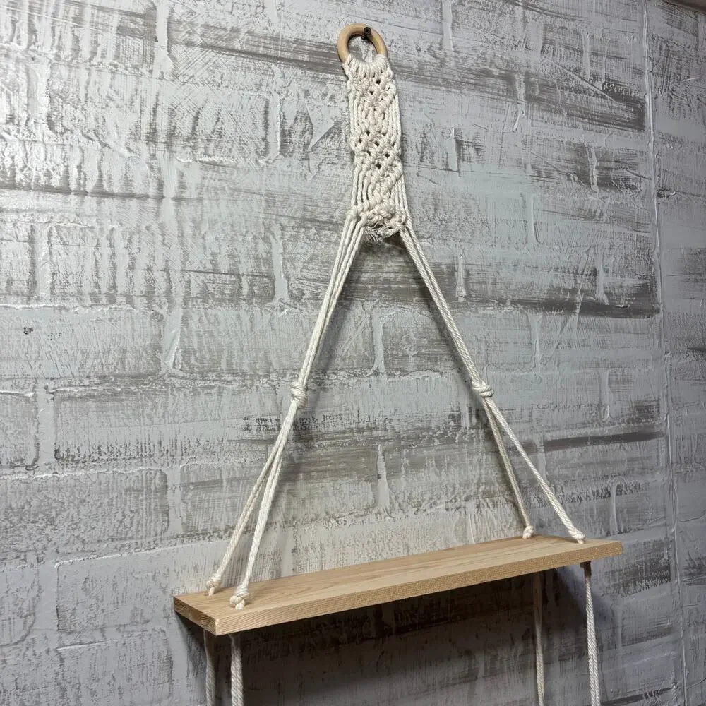 Two Tiered Macramé Hanging Shelf